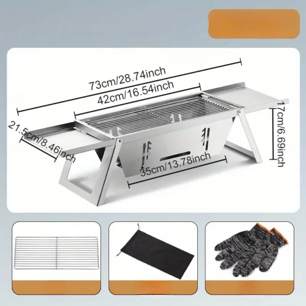 1727234323477-3a17f11287f24898a7b172f6e971095a-goods.webp 1pc Stainless Steel Portable BBQ Grill